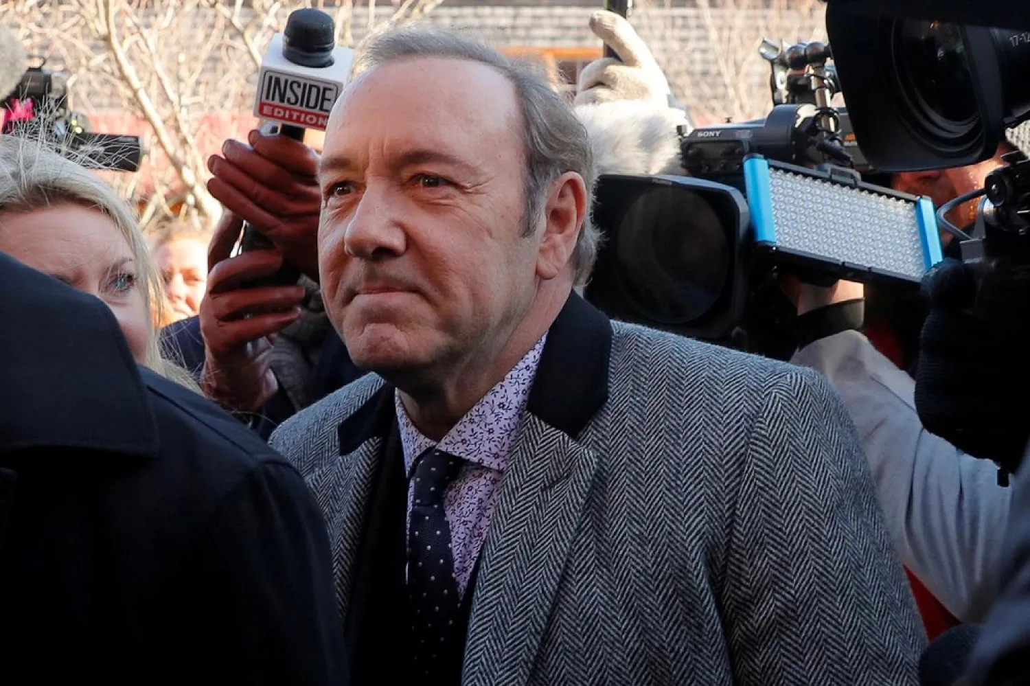 Actor Kevin Spacey arrives to face a sexual assault charge at Nantucket District Court in Nantucket, Massachusetts, US, January 7, 2019. (Reuters)