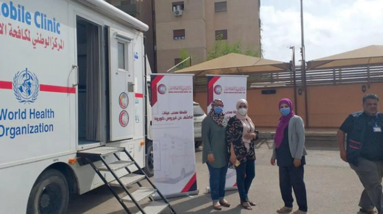 Medical teams testing citizens in Tripoli neighborhoods in mobile cars (Sooq Juma municipality) 