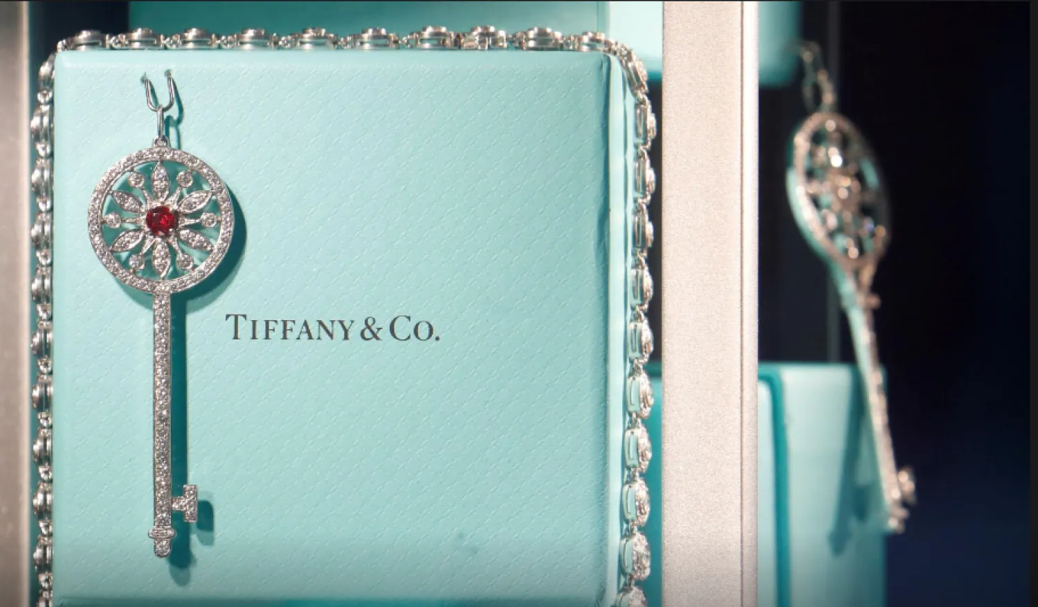 Tiffany & Co. jewelry is displayed in store in Paris. Reuters 