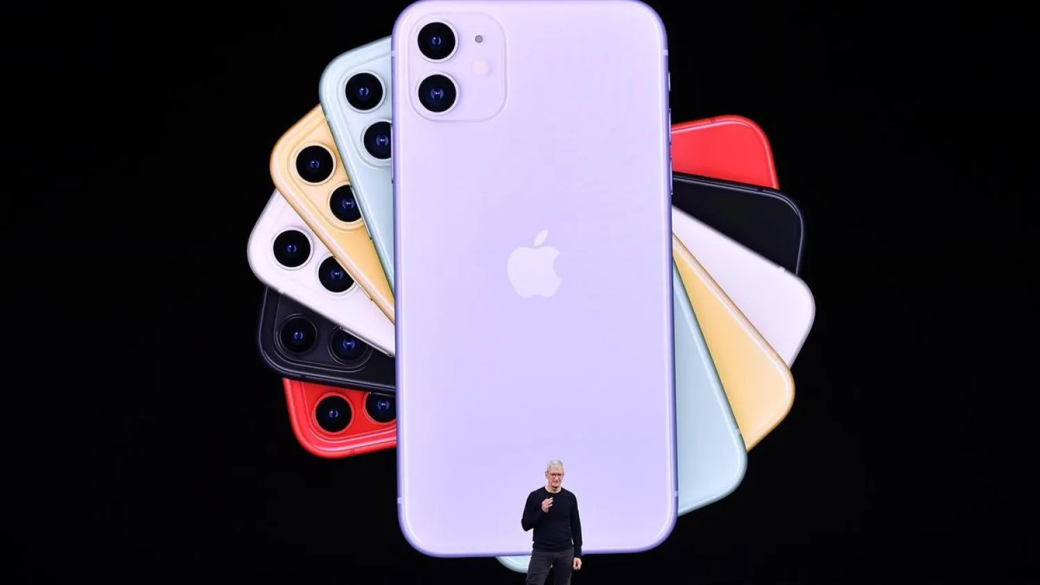 Apple's chief executive Tim Cook speaking at a product launch event in Cupertino in September last year. The company will hold this year's new product launch event virtually because of the Covid-19 pandemic. AFP
