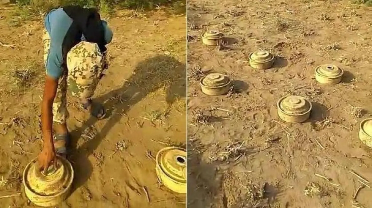 Hudeyde şehrindeki meskun mahallelerde Husi milisleri tarafından yerleştirilen mayınlar (Şarku’l Avsat)