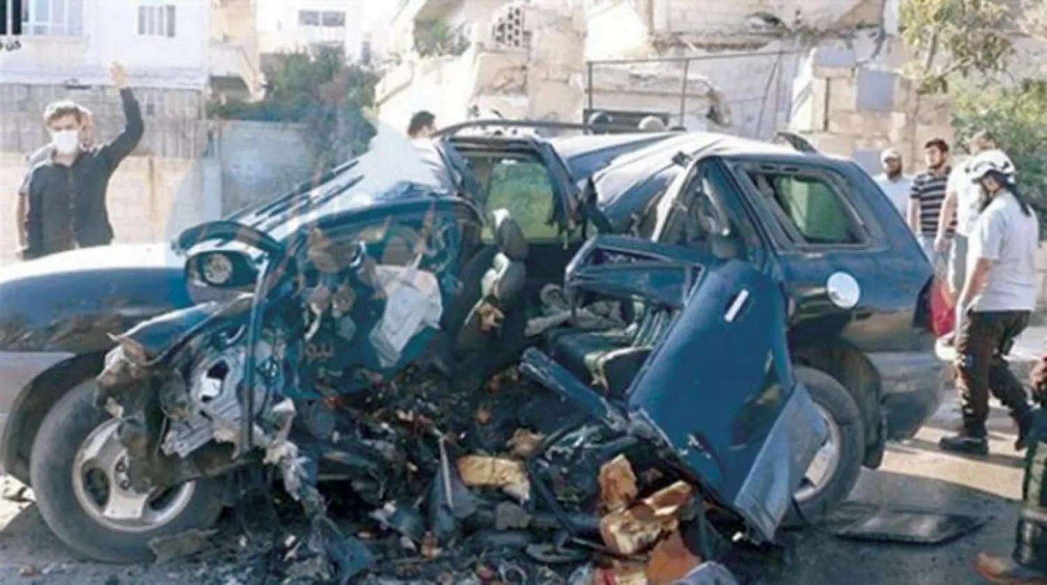 Uluslararası Koalisyon’un İdlib’de düzenlediği hava operasyonunda ölen Seyyaf et-Tunusi’nin arabası.