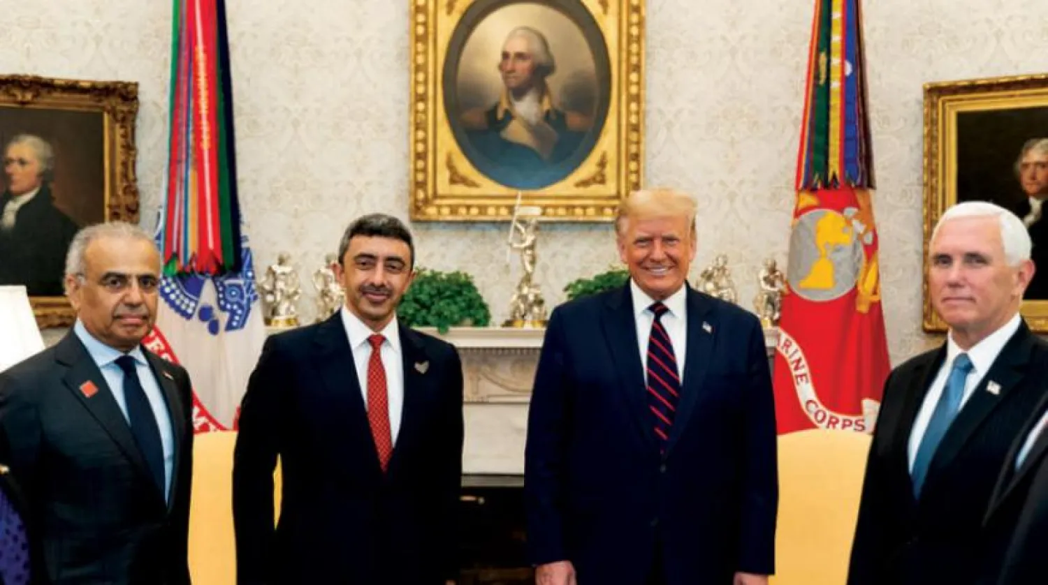 ABD Başkanı Donald Trump geçen salı günü BAE Dışişleri Bakanı Şeyh Abdullah bin Zayed'i Beyaz Saray'da ağırladı. (DPA)