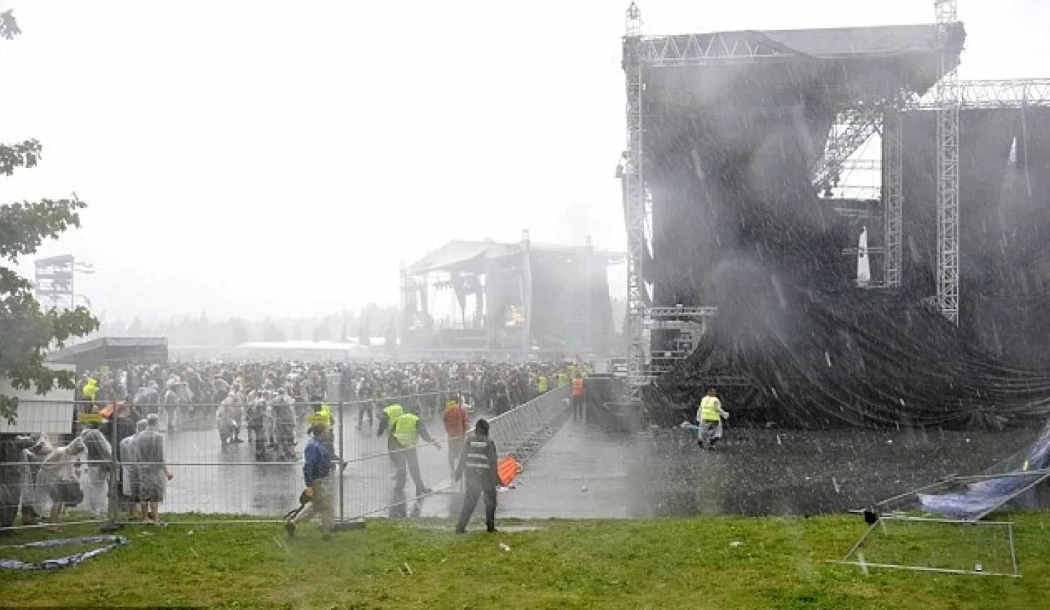  Forty people were injured at the Sonisphere festival in Pori when the storm damaged stages and electrical equipment. AFP/Getty Images