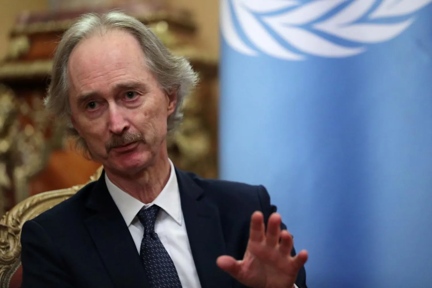 FILE PHOTO: United Nations Special Envoy to Syria Geir Pedersen meets with Russian Foreign Minister Sergei Lavrov (not pictured), in Moscow, Russia January 24, 2020. REUTERS/Evgenia Novozhenina