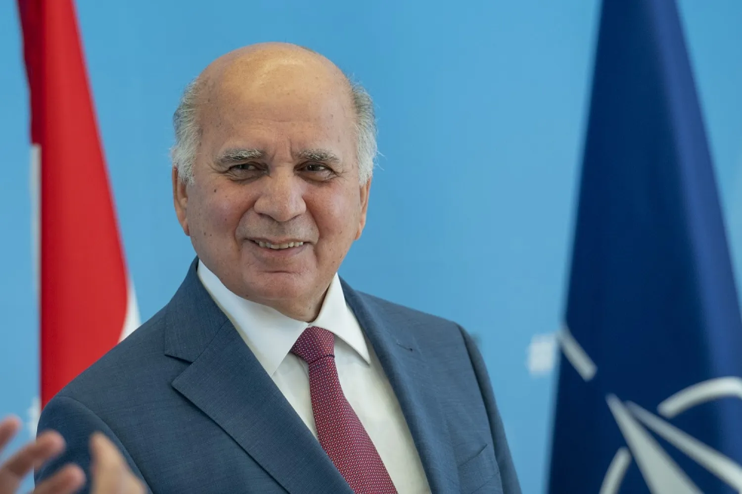 Iraqi FM Fuad Hussein during his meeting with NATO officials in Brussels. (NATO)