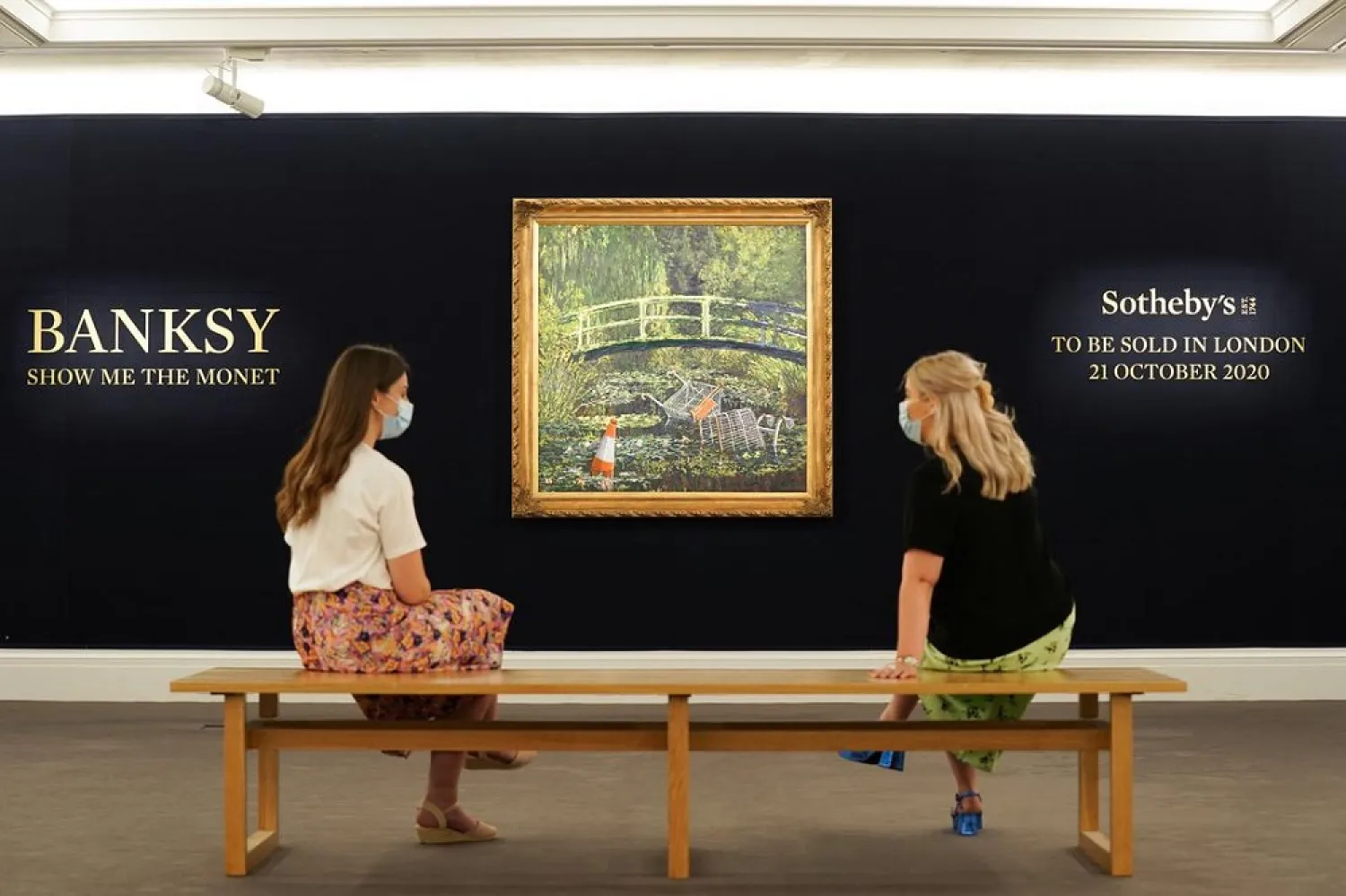 Banksy’s ‘Show me the Monet’ is going up for auction on Oct. 21. (Reuters)