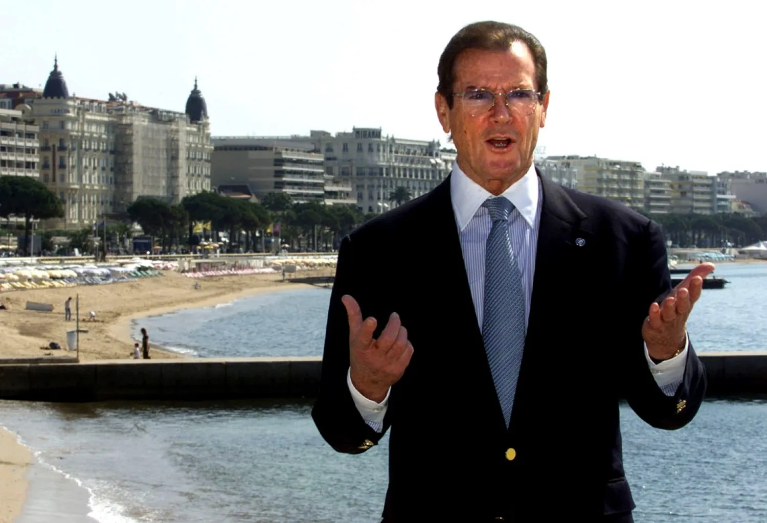 Roger Moore at Cannes in France in April, 2001. Photo Reuters