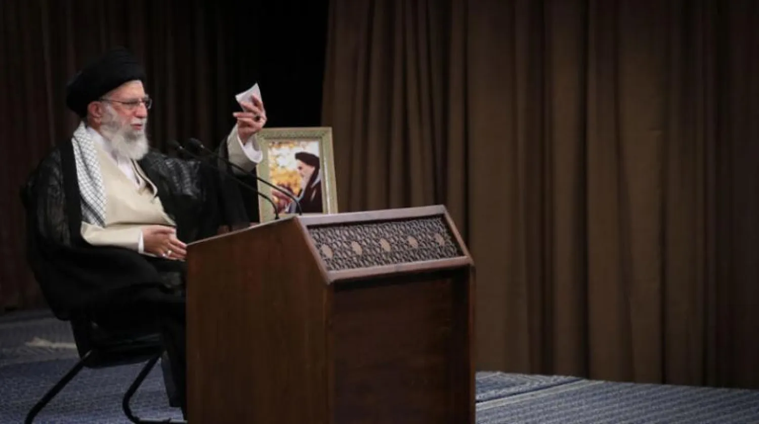 İran Rejim Lideri Ali Hamaney dün televizyonda, İran-Irak savaşının yıl dönümü vesilesiyle bir konuşma yaptı. (EPA)