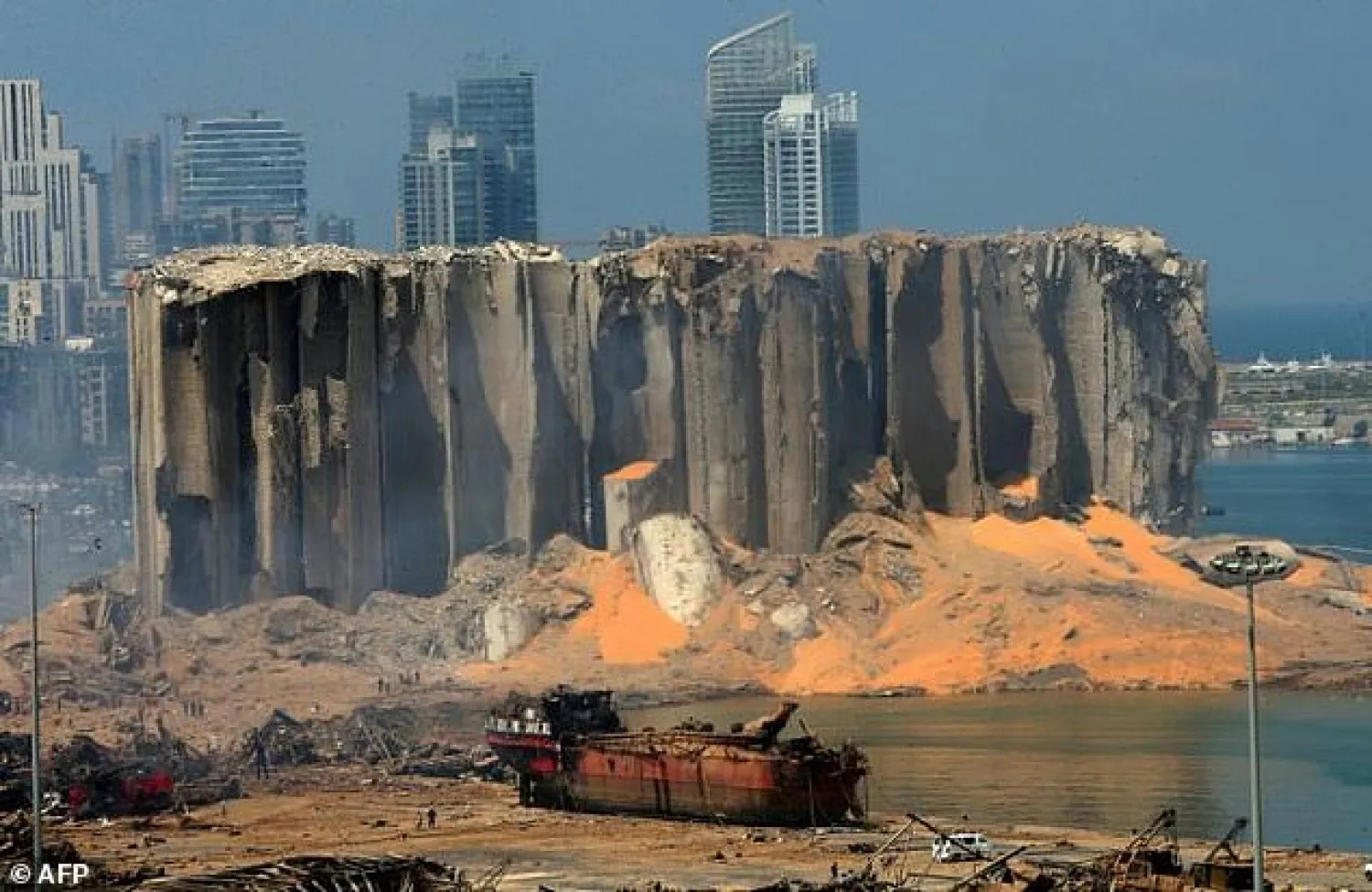 The explosion destroyed the massive grain silos at Beirut's port, killed more than 190 people and wounded at least 6,500 more. AFP