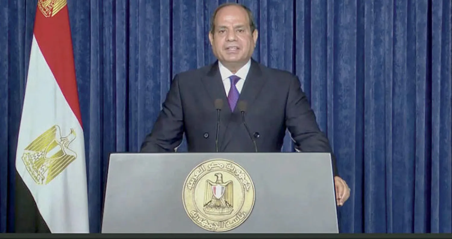 السيسي لدي توجيهه كلمته إلى الجمعية العامة لللأمم المتحدة (أ.ب)