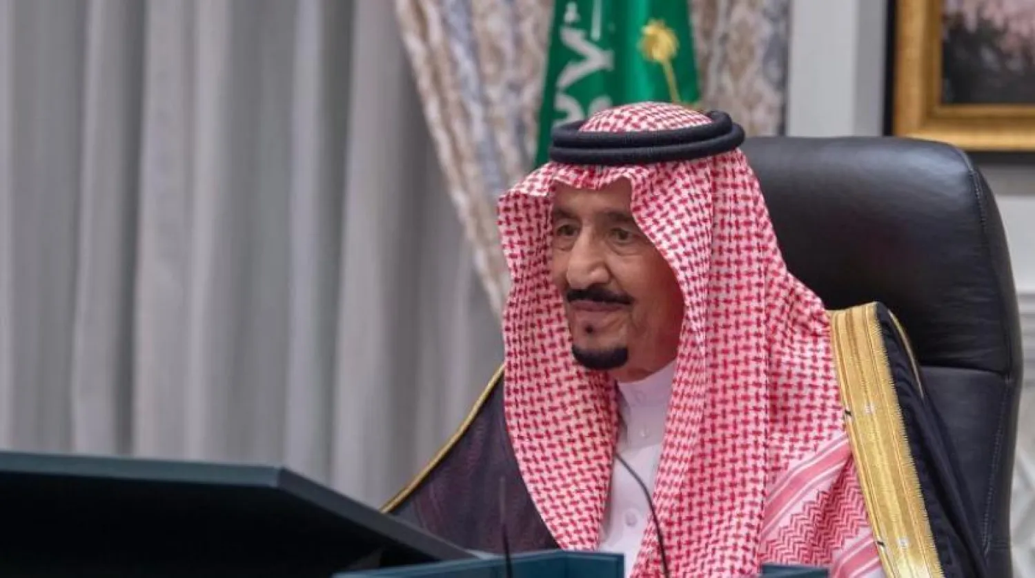 نشست هفتگی و مجازی شورای وزیران سعودی به‌ریاست خادم حرمین شریفین ملک سلمان بن عبدالعزیز (واس)
