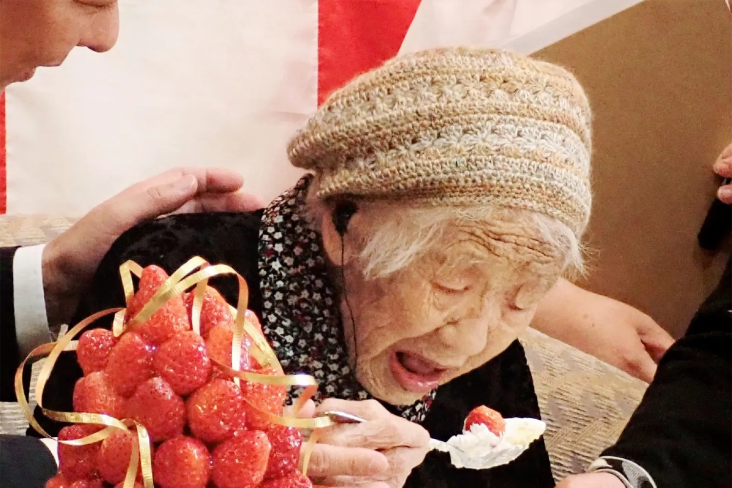 Tanaka Celebrates Title of Oldest Living Person in Japan