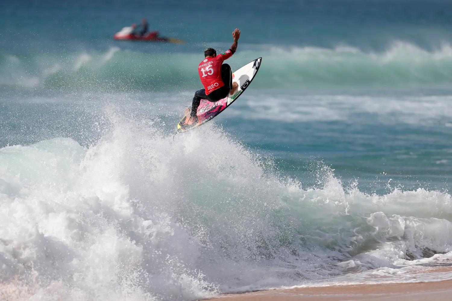 FILE PHOTO: Italo Ferreira from Brazil surfs a wave during the WSL championship at Supertubo beach in Peniche, Portugal October 20, 2018. REUTERS/Pedro Nunes