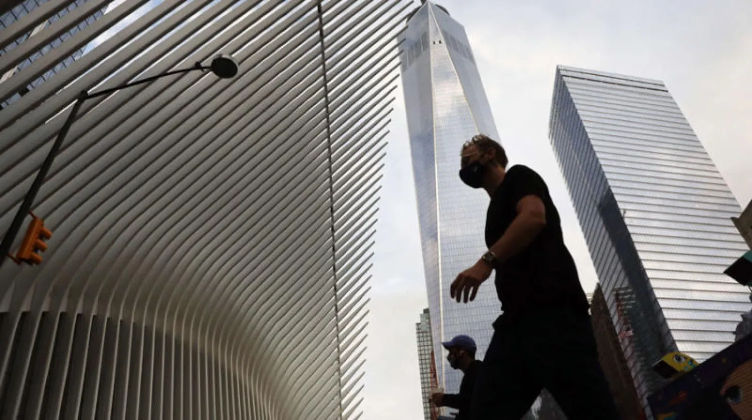 برج الحرية في نيويورك الذي نصب مكان برجي التجارة اللذين دُمرا في هجمات سبتمبر 2001 (أ.ف.ب)