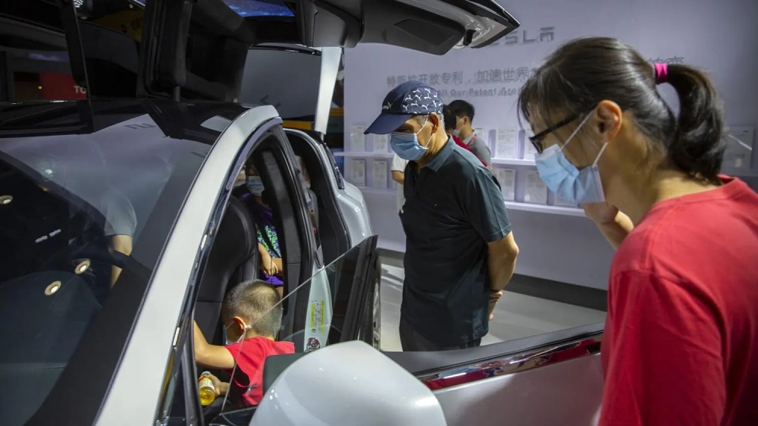 The Beijing auto show opened under anti-virus controls that included holding news conferences by international video link. (AP)
