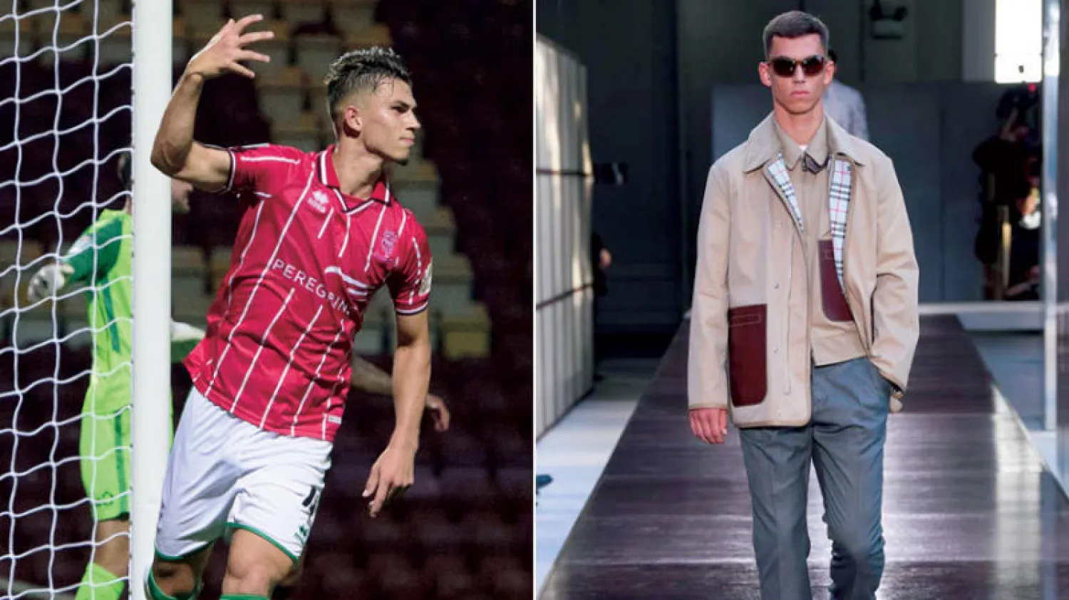 مونتسما يعرض أزياء «بيربيري»... ويحتفل بهدفه في مرمى برادفورد في كأس الرابطة (غيتي)