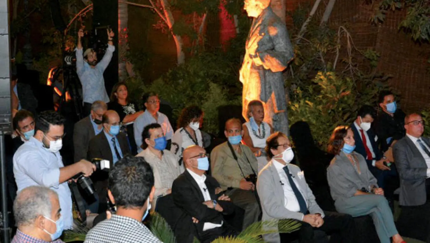 جانب من الإعلان عن النسخة الثانية من جائزة فاروق حسني (الشرق الأوسط)