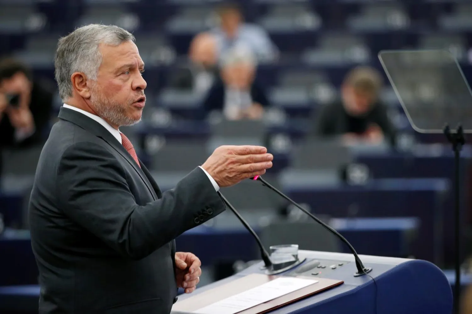 FILE PHOTO - King of Jordan Abdullah II addresses the European Parliament in Strasbourg, France January 15, 2020. REUTERS/Vincent Kessler