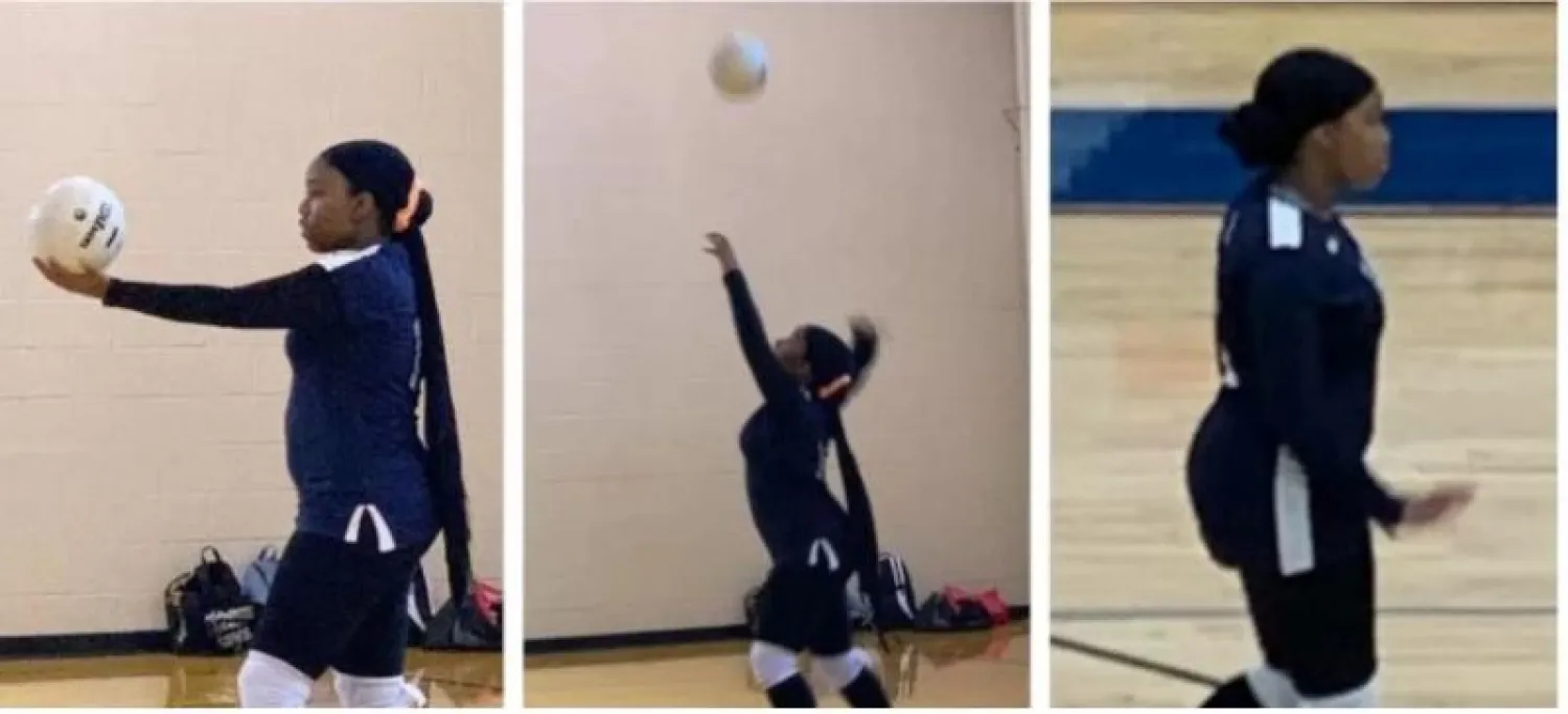 نجاح عقيل خلال اللعب (عائلة الطالبة)