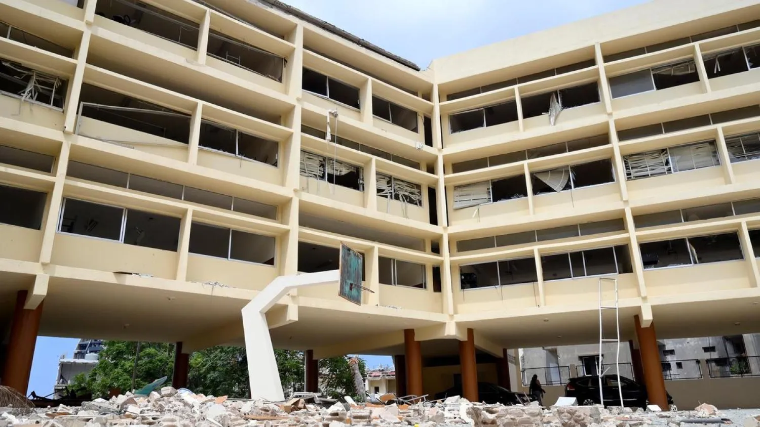 A damaged school is seen during a visit of UNESCO Director-General Audrey Azoulay at Ashrafieh in Beirut, Lebanon, 27 August 2020. EPA file photo