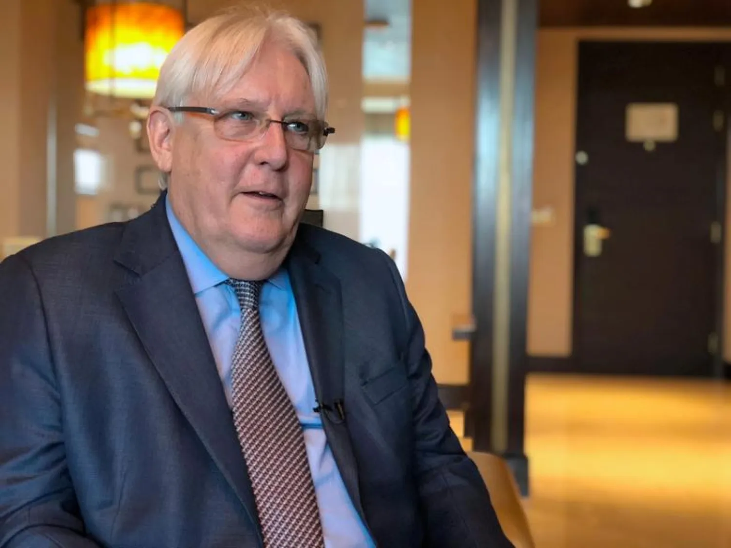 United Nations Special Envoy to Yemen Martin Griffiths speaks during an interview with Reuters in Abu Dhabi, UAE, October 4, 2018. REUTERS/Tarek Fahmy/File Photo