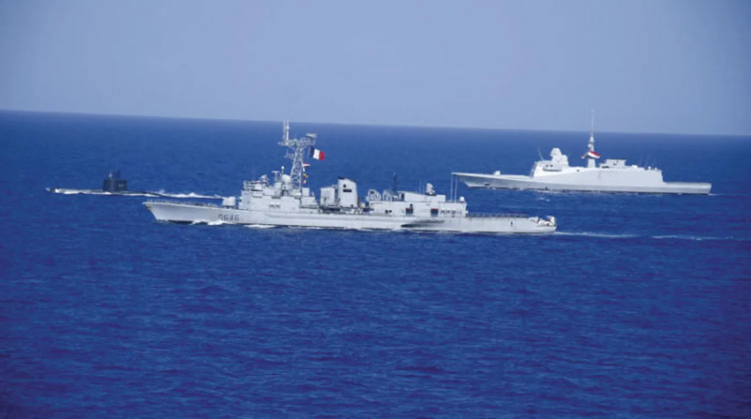 مناورة بحرية مصرية - فرنسية في البحر المتوسط (صفحة المتحدث العسكري المصري على فيسبوك)