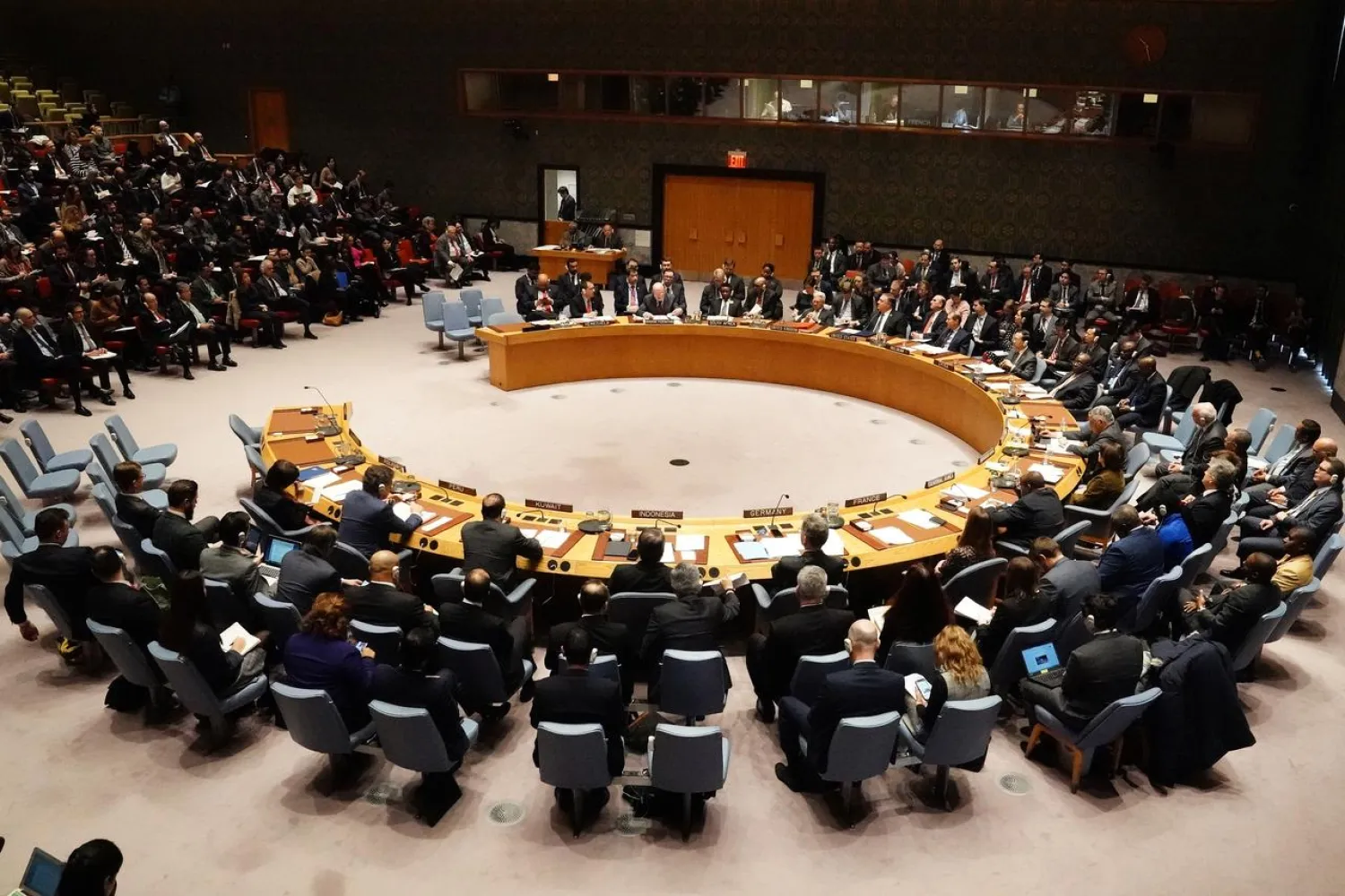 The United Nations Security Council meets about the situation in Venezuela in the Manhattan borough of New York City, New York, U.S., January 26, 2019. REUTERS/Carlo Allegri