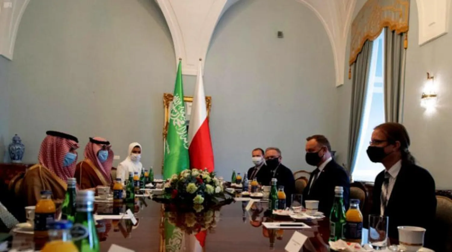 Poland's President and the Saudi FM meet in Warsaw. SPA