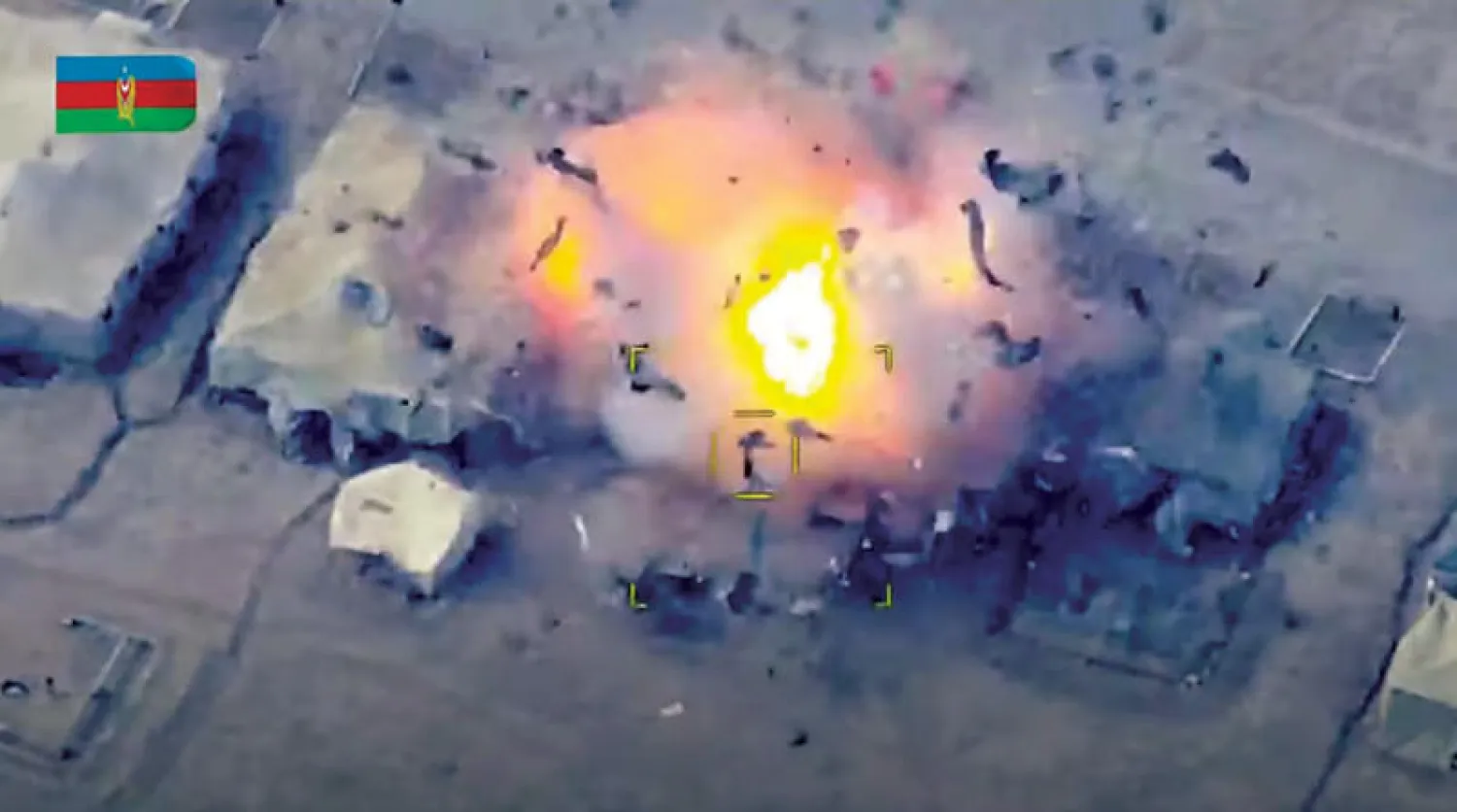 جانب من الدمار في قره باغ أمس (أ.ف.ب)