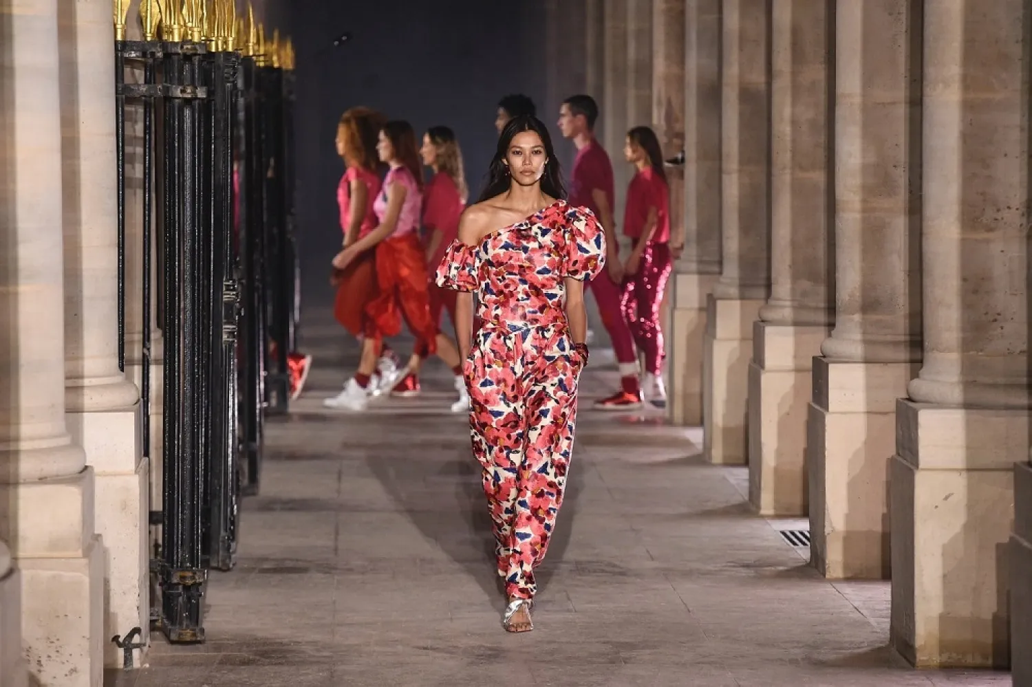 A model wears a creation by designer Isabel Marant. (AFP)