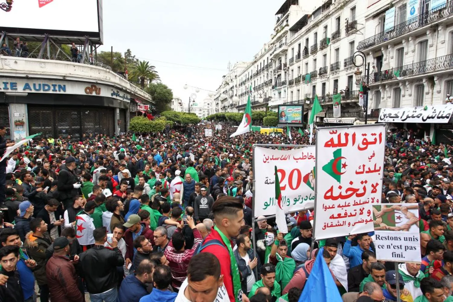 Algerians took to the streets in their hundreds of thousands to demand Abdelaziz Bouteflika's resignation last year, but many were disappointed that a presidential election to choose his successor merely reinforced the status quo | AFP