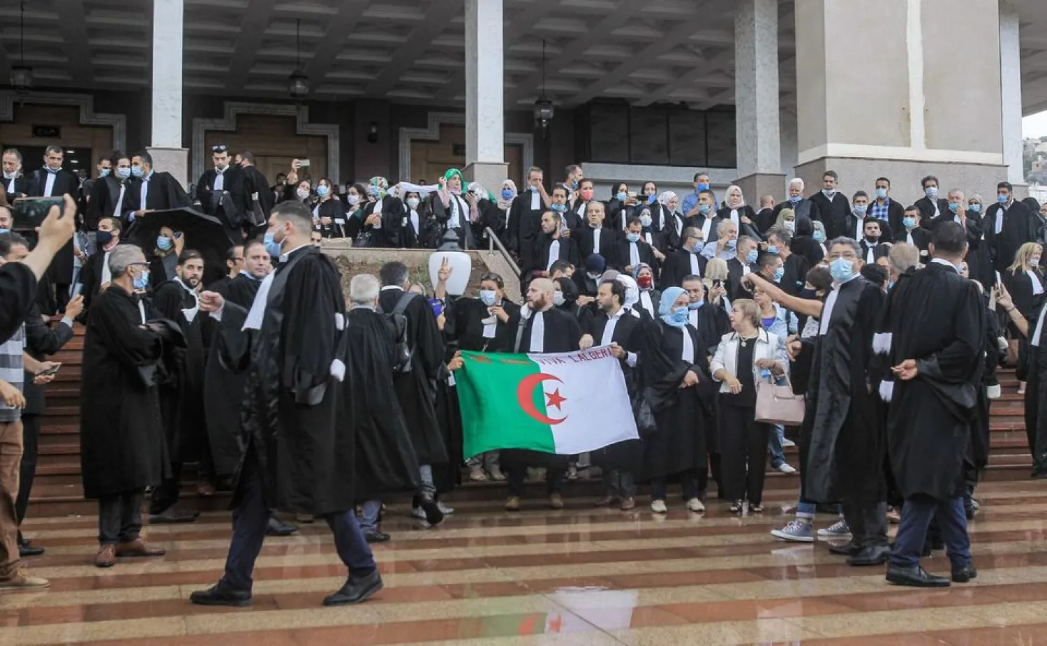 Lawyers protest in Algiers. (AFP)