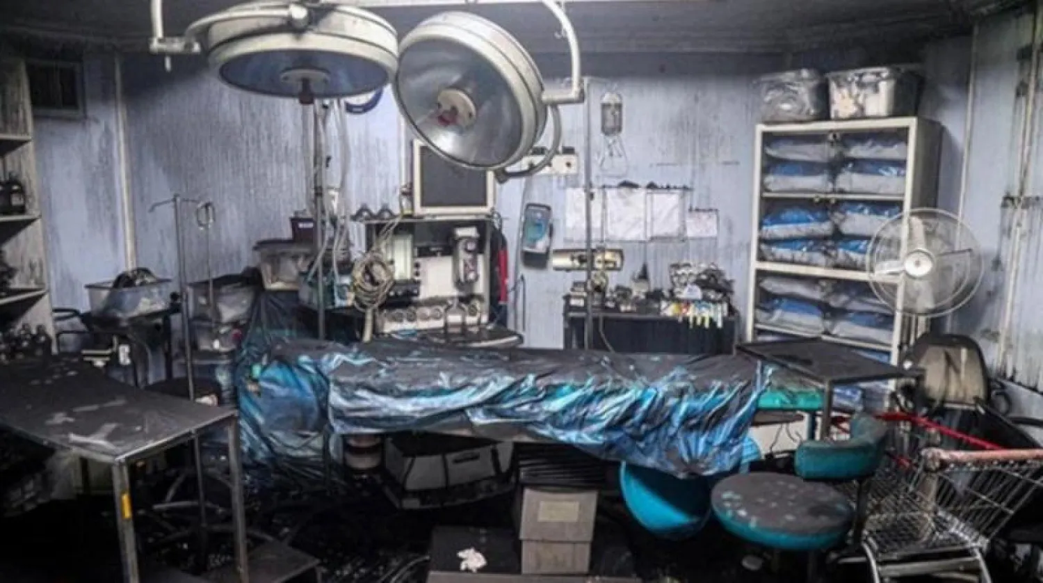 صورة توضح أثر الانفجار في المركز الصحي في طهران أواخر يونيو (رويترز نقلاً عن وكالة تسنيم الإيرانية)