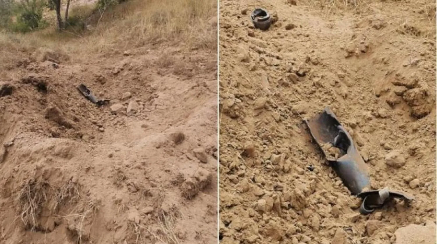 Shrapnel from the Houthi projectile that landed at a border village in Jazan. SPA