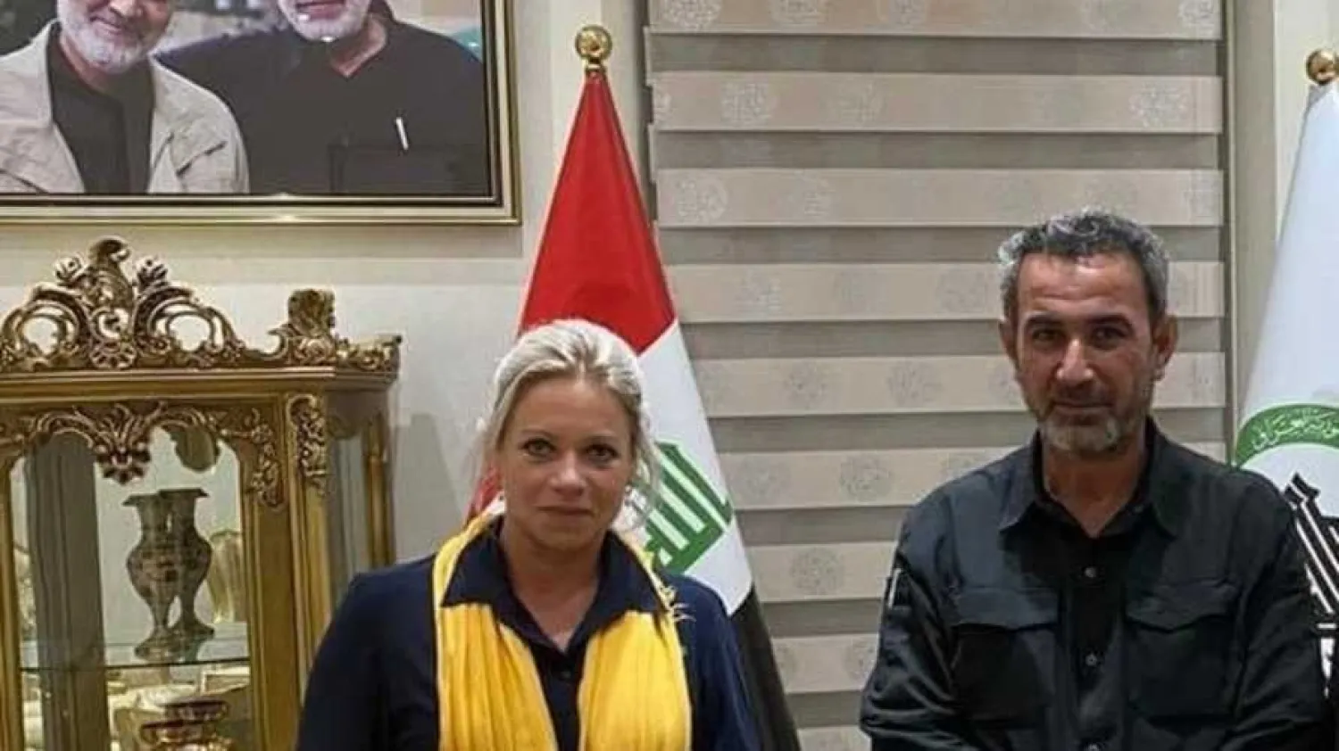 United Nations representative in Iraq Jeanine Hennis-Plasschaert meets with PMF official Abdulaziz al-Mohamdawi.