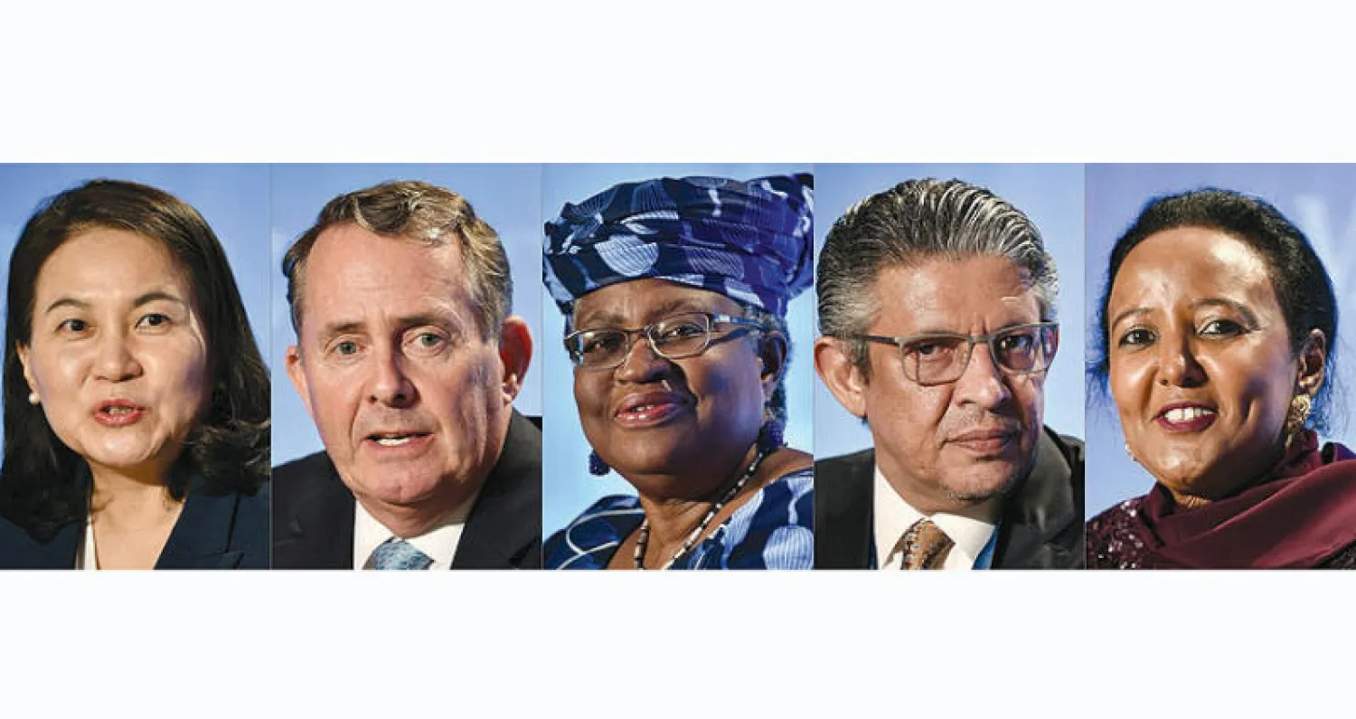 ترقب لاختيار اثنين من أصل خمسة مرشحين بينهم السعودي التويجري للمضي نحو المرحلة الثالثة في سباق قيادة منظمة التجارة العالمية (أ.ف.ب)