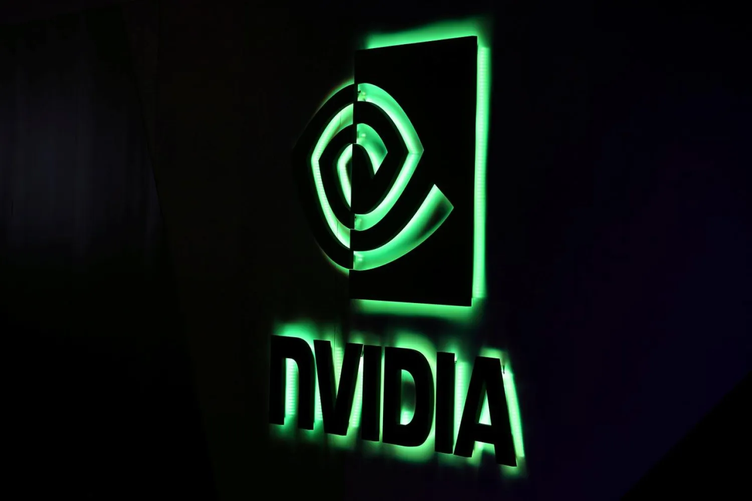 An NVIDIA logo is shown at SIGGRAPH 2017 in Los Angeles, California, US, July 31, 2017. (Reuters)
