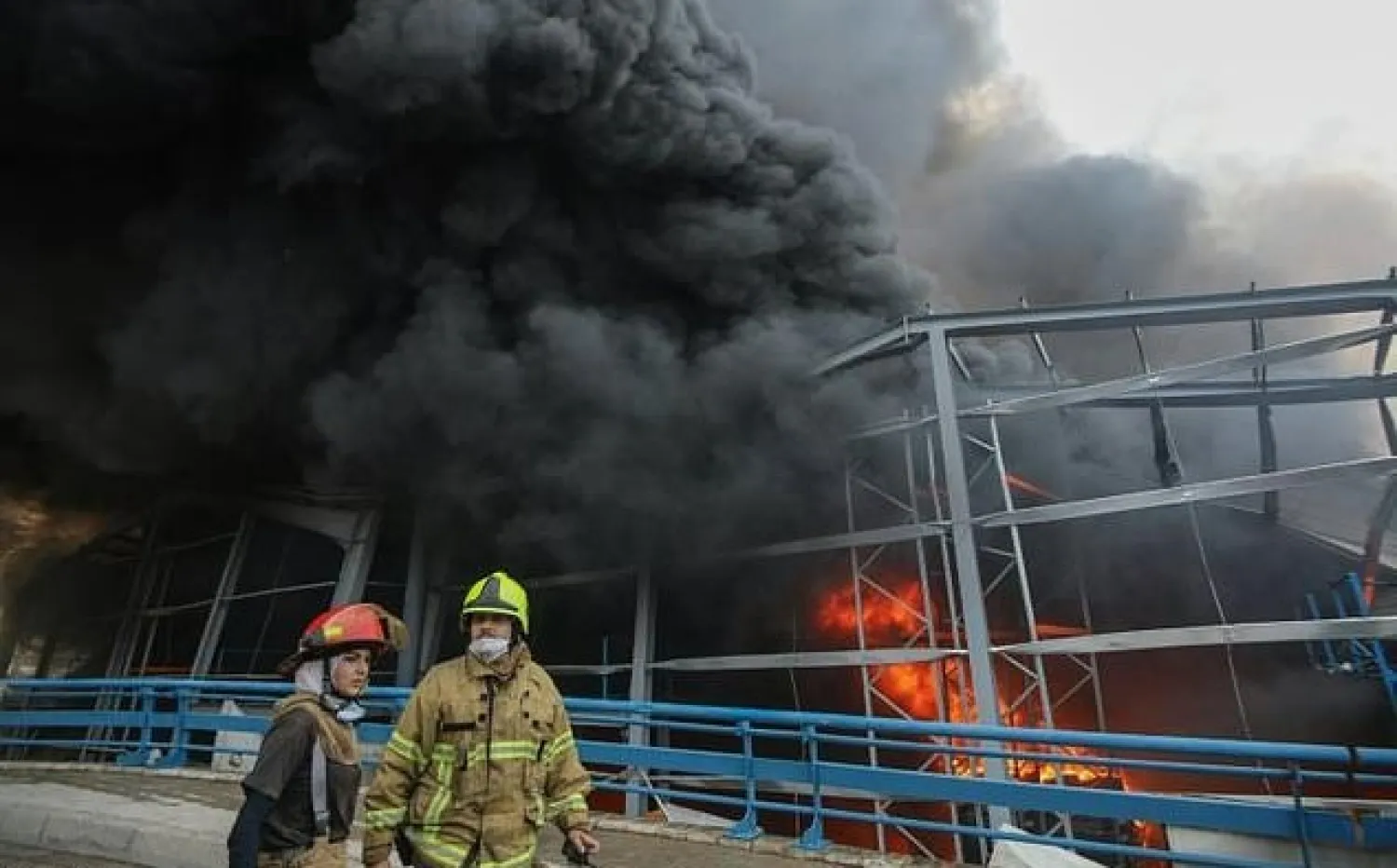 Lebanon's firefighters have tackled multiple disasters this year, including this September 10 fire at Beirut port. AFP