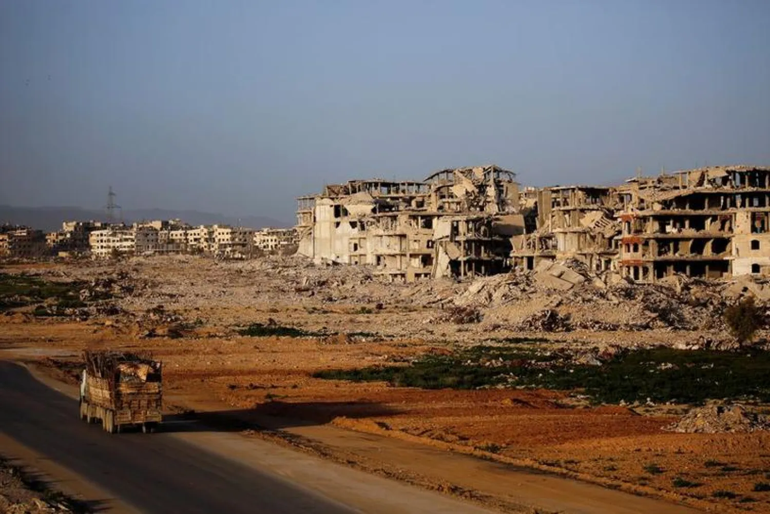 A general view of damaged buildings in Ein Terma, a district of eastern Ghouta, Syria February 26, 2019. Picture taken February 26, 2019. REUTERS/Omar Sanadiki