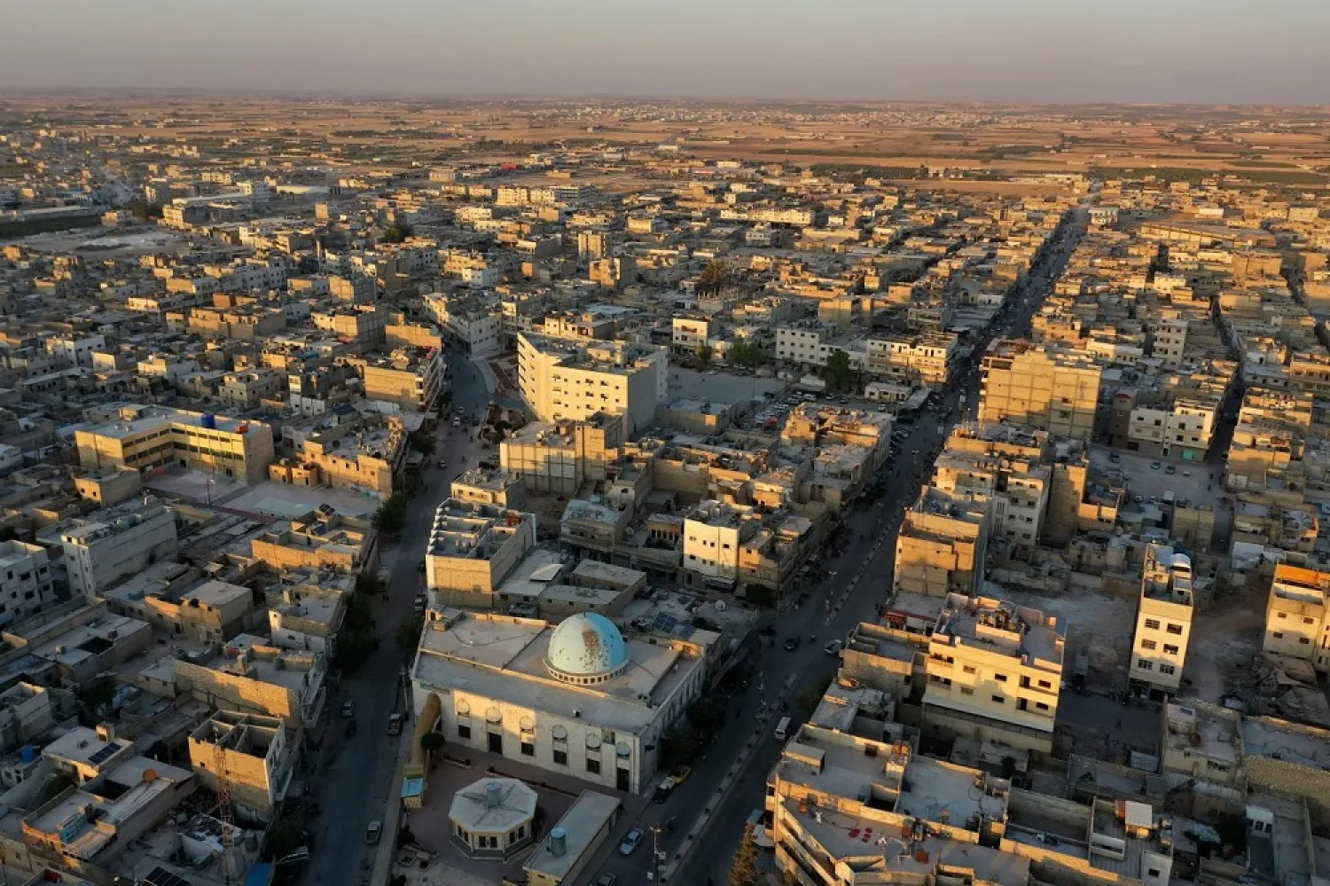 A picture shows an aerial view of the town of al-Bab. (AFP)