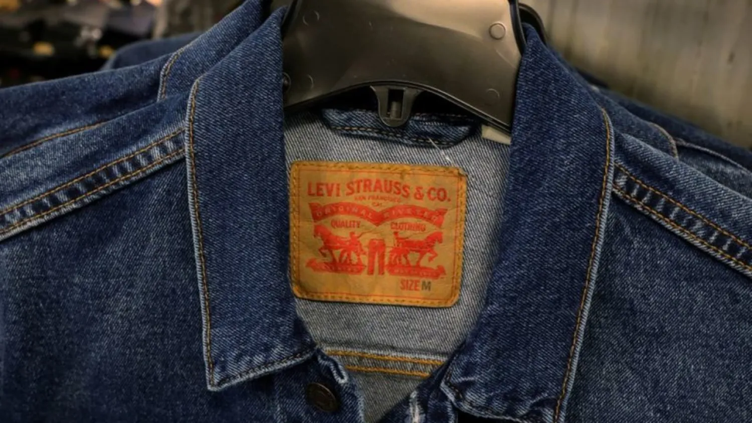 Levi's denim jackets hang in the Levi Strauss store at Macy's Department store in New York City, US, March 11, 2019. (Reuters)