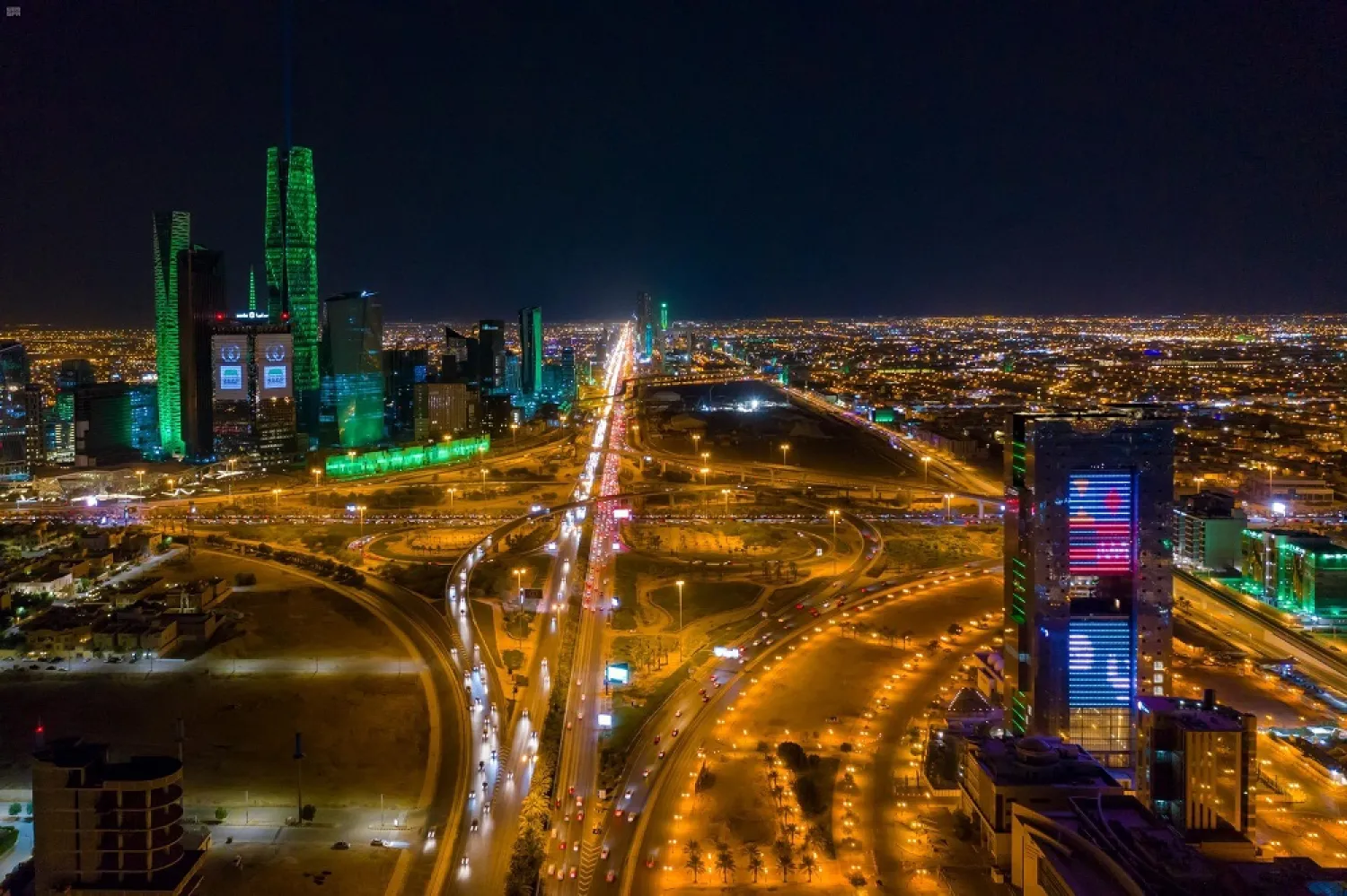 A night view of Riyadh on Saudi National Day. (SPA)