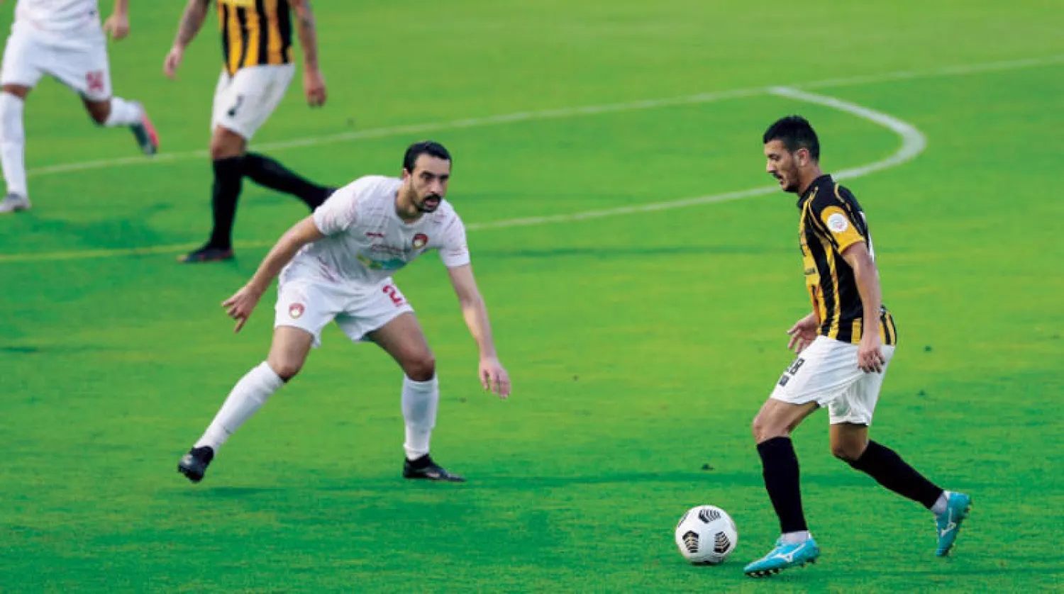 جانب من مباراة الاتحاد الودية أمس أمام ضمك (الشرق الأوسط)