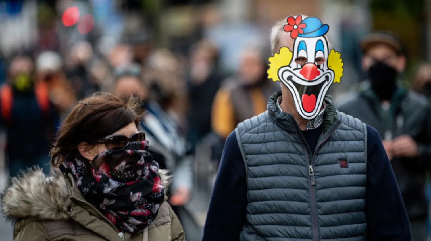 مظاهرات في برلين أمس ضد الاجراءات الاحترازية  (د.ب.أ)