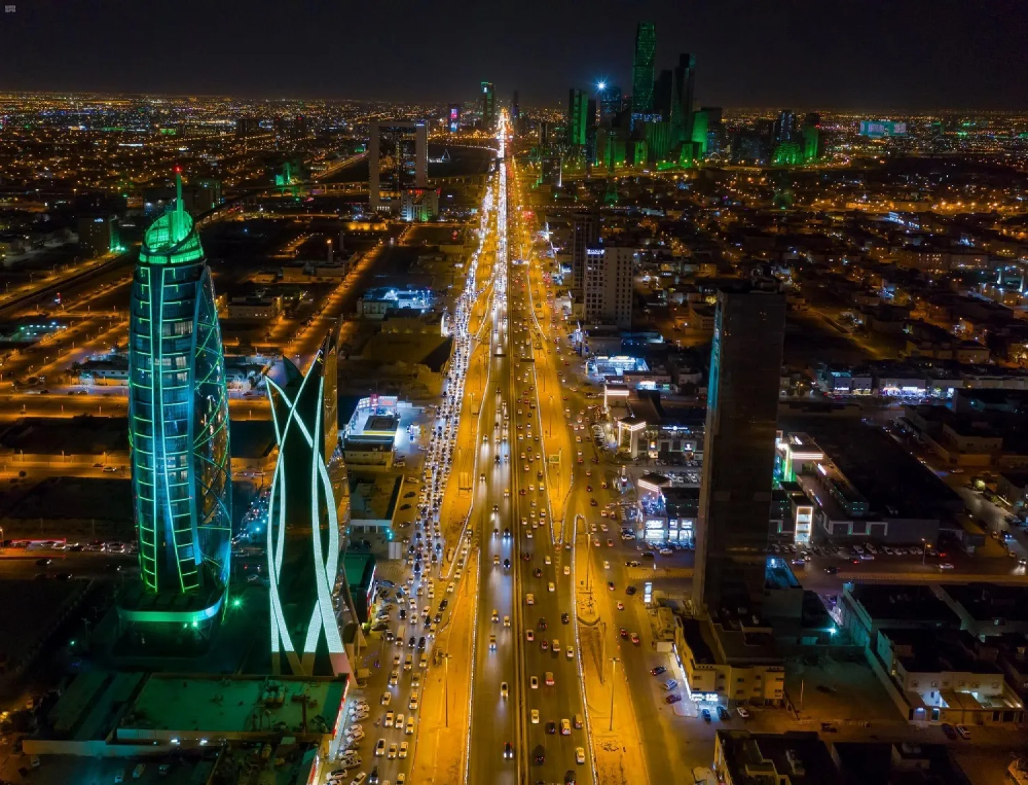 A general view of Riyadh on Saudi National Day. (SPA)