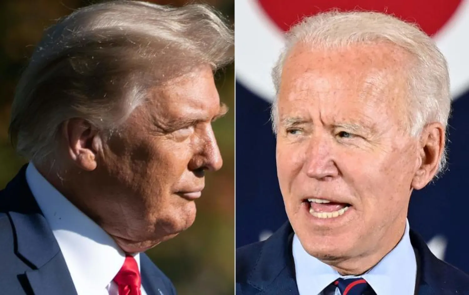 الرئيس الأميركي دونالد ترمب (يسار) ومنافسه الديمقراطي جو بايدن (أ.ف.ب)