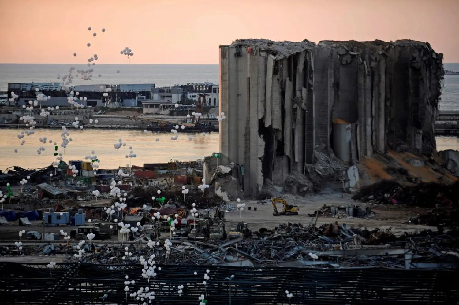 A ceremony to mark the August 4 port explosion in Beirut, Lebanon, on Oct. 4, 2020. (Getty Images)