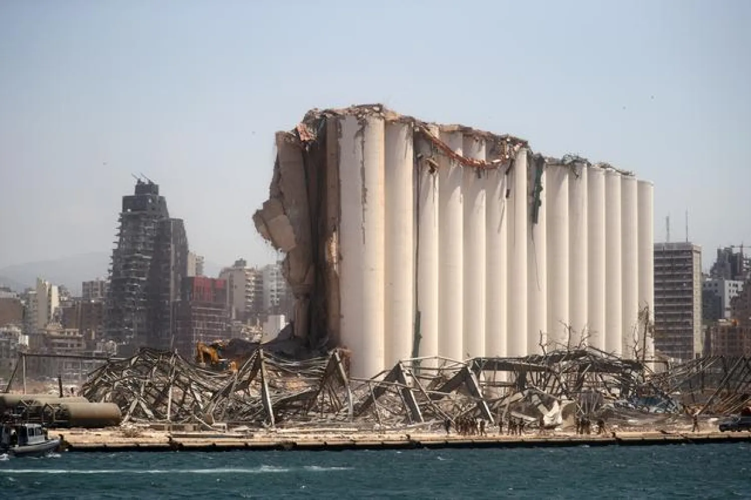 A general view shows the severely damaged grain silo following the explosion in Beirut’s port area, Lebanon August 8, 2020. REUTERS/Hannah McKay/File Photo
