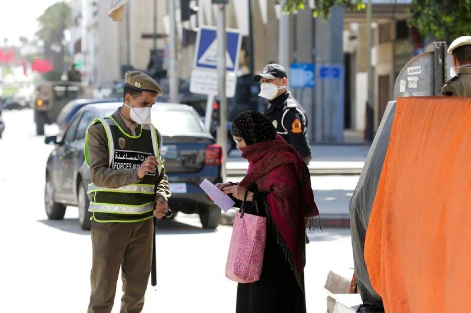 Police and army officers patrol streets following the coronavirus disease (COVID-19) outbreak in Rabat, Morocco March 23, 2020. Reuters/Youssef Boudlal